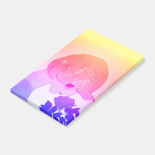 Post-it® LADY AVEC ROSE Rose Bleu Jaune Beauté Mode (Incliné)