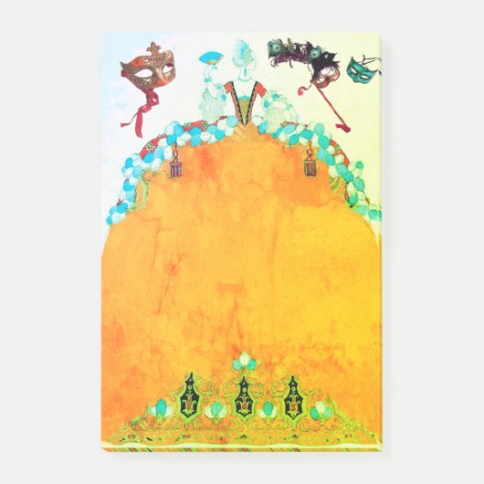 Post-it® LADY IN YELLOW Mardi Gras Masquerade Ball Masques (Devant)