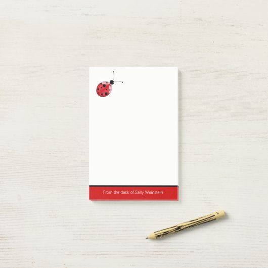 Post-it® Ladybug Post It Note Pad (Sur un bureau)