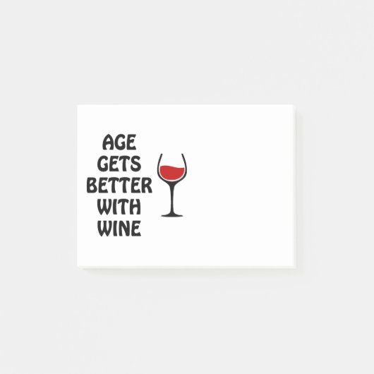 Post-it® L'Âge S'Améliore Avec Le Vin (Devant)