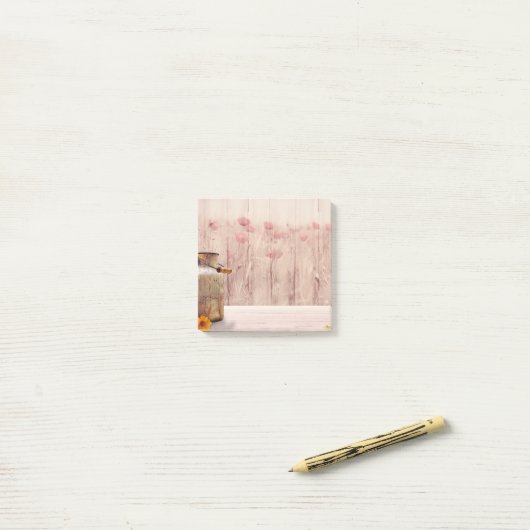 Post-it® Lait rustique peut style rustique sur bois (Sur un bureau)