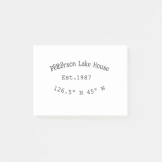 Post-it® Lake house et. Date année coordonnées personnalisé