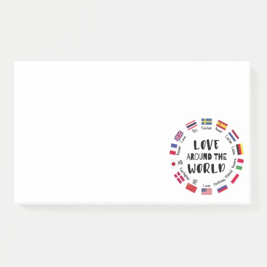 Post-it® L'amour autour des langues du monde (Devant)