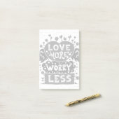 Post-it® L'amour plus inquiet moins (Sur un bureau)