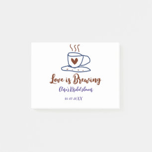 Post-it® L'amour se prépare douche de mariée marron bleu aj