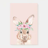 Post-it® Lapin aquarelle rose pastel moderne avec des fleur (Devant)