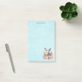 Post-it® Lapin avec une guirlande de roses Mignon (Bureau)