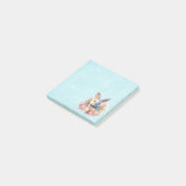 Post-it® Lapin avec une guirlande de roses Mignon (Incliné)