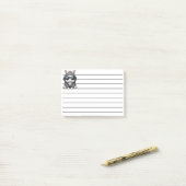 Post-it® Lapin Blanc Cool en Capuche et Lunettes de Soleil (Sur un bureau)