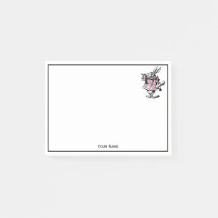 Post-it® Lapin Blanc Trompettiste Alice Av Merveilles Rose
