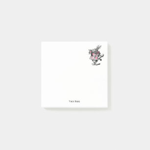 Post-it® Lapin Blanc Trompettiste Alice Av Merveilles Rose