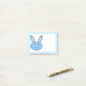 Post-it® Lapin Bleu Garçon Visage Printemps Pâques (Sur un bureau)