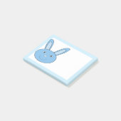 Post-it® Lapin Bleu Garçon Visage Printemps Pâques (Incliné)