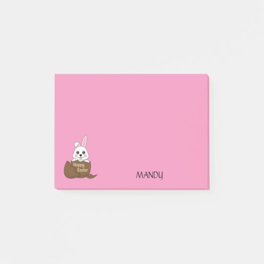 Post-it® Lapin dans un œuf en chocolat Joyeuses Pâques | Pe (Devant)