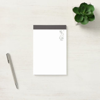 Post-it® Lapin d'art en ligne de luxe pour enfants avec nom
