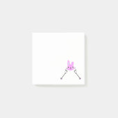 Post-it® Lapin de ski avec bâtons de ski (Devant)