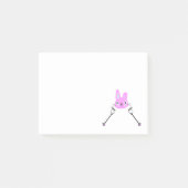 Post-it® Lapin de ski avec bâtons de ski (Devant)