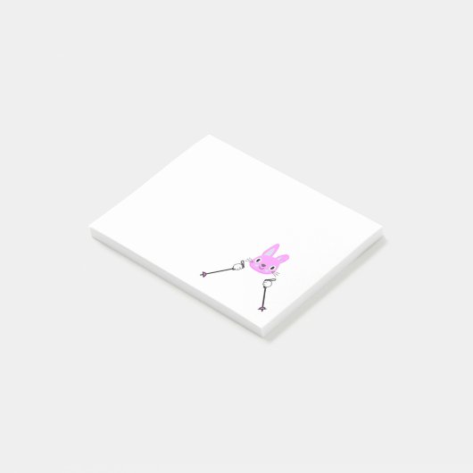 Post-it® Lapin de ski avec bâtons de ski (Incliné)