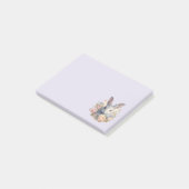 Post-it® Lapin Entouré de Fleurs Pastel Mignon (Incliné)
