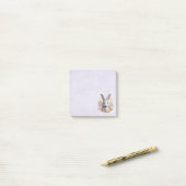 Post-it® Lapin Entouré de Fleurs Pastel Mignon (Sur un bureau)