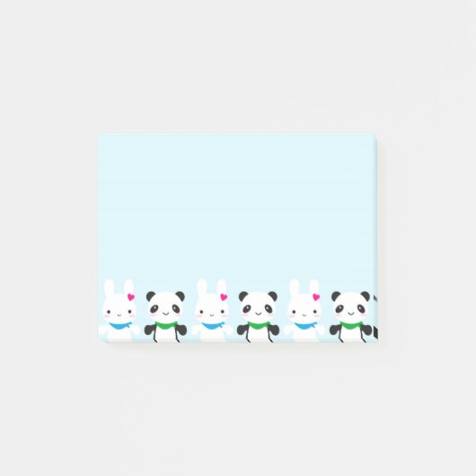 Post-it® Lapin et panda mignons superbes de Kawaii (Devant)