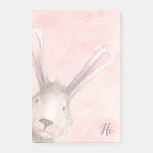 Post-it® Lapin Lapin Aquarelle Rose (Devant)