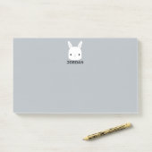Post-it® Lapin Mignon avec Nom Personnalisé (Sur un bureau)
