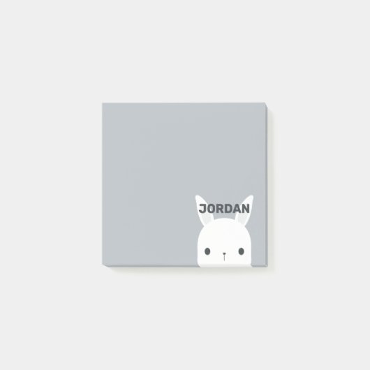 Post-it® Lapin Mignon avec Nom Personnalisé (Devant)