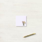 Post-it® Lapin mignon tenant une Tulipe (Sur un bureau)