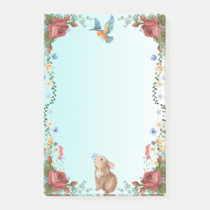 Post-it® Lapin, Papillon, Oiseau et Roses rouges