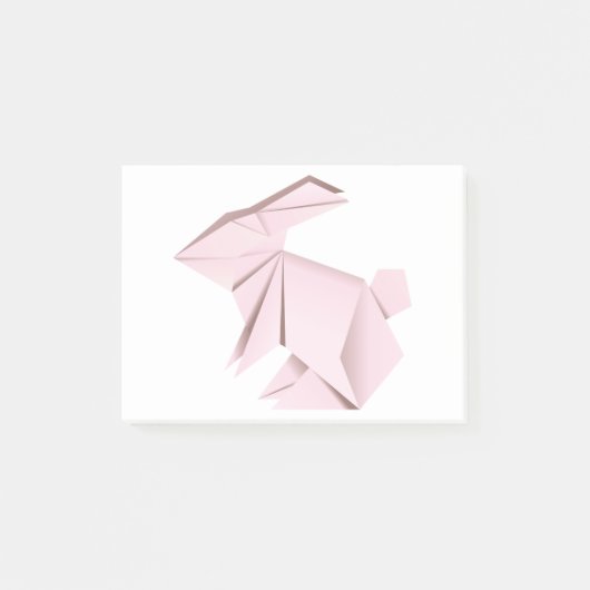 Post-it® Lapin rose d'origami (Devant)