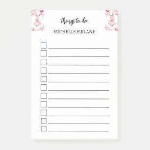 Post-it® Lapin rose mignon personnalisé