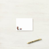 Post-it® Lapin vintage tirant l'oeuf pourpre (Sur un bureau)