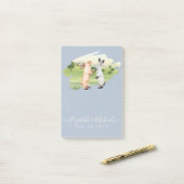 Post-it® Lapins Mariage Couple Country Garden (Sur un bureau)