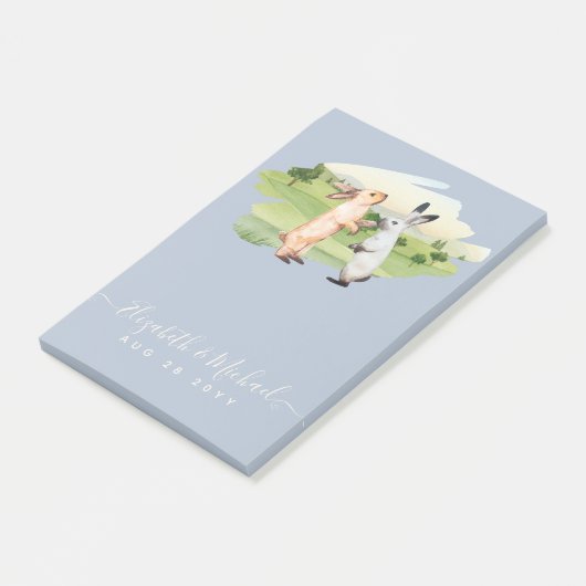 Post-it® Lapins Mariage Couple Country Garden (Incliné)
