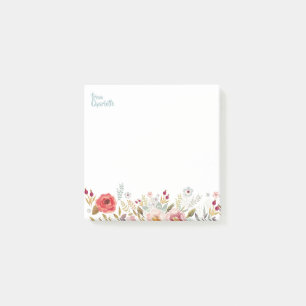 Post-it® L'aquarelle fleurit 3 x 3 notes collantes