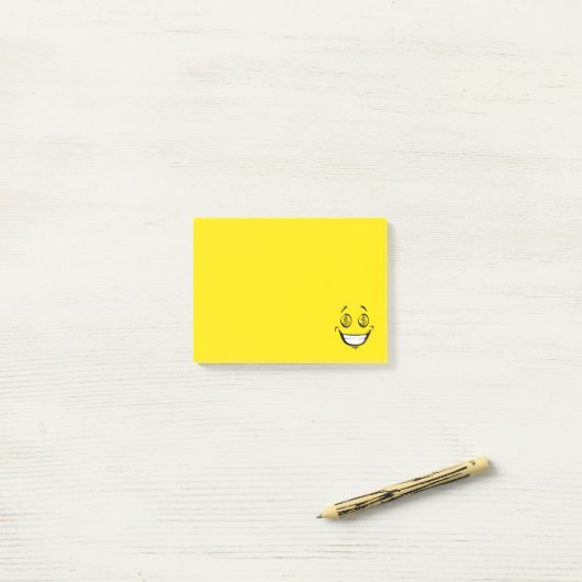 Post-it® L'argent avide observe le visage jaune (Sur un bureau)
