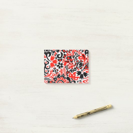 Post-it® L'art populaire ukrainien motif floral abstact (Sur un bureau)