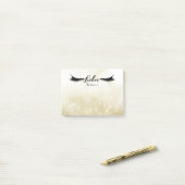 Post-it® Lashes Eyelashes Gold Sparkle Glam Personnalisé (Sur un bureau)