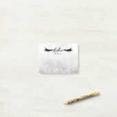 Post-it® Lashes Eyelashes Silver Sparkle Glam Personnalisé (Sur un bureau)