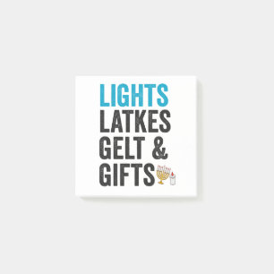 Post-it® Latkes lumineuses gelt et cadeaux drôles Hanukkah