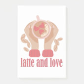Post-it® Latte et coupe d'amour, mains et citation de café (Devant)