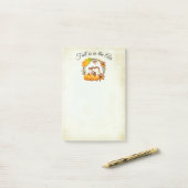 Post-it® L'automne est dans l'écureuil aérien & Citrouille (Sur un bureau)