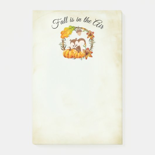 Post-it® L'automne est dans l'écureuil aérien & Citrouille (Devant)