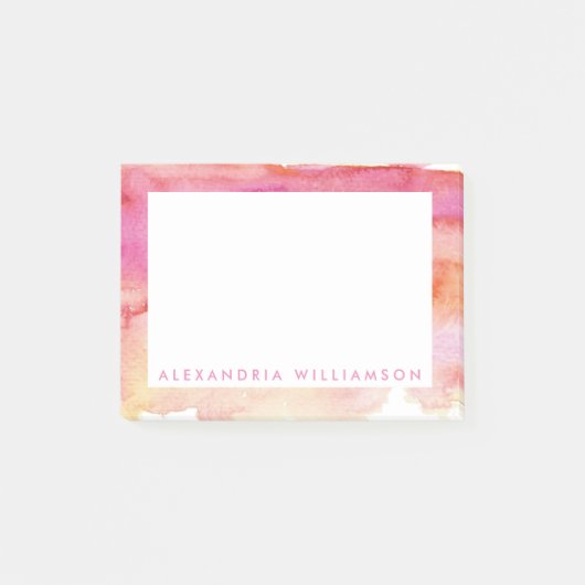 Post-it® Lavage rose et orange moderne (Devant)