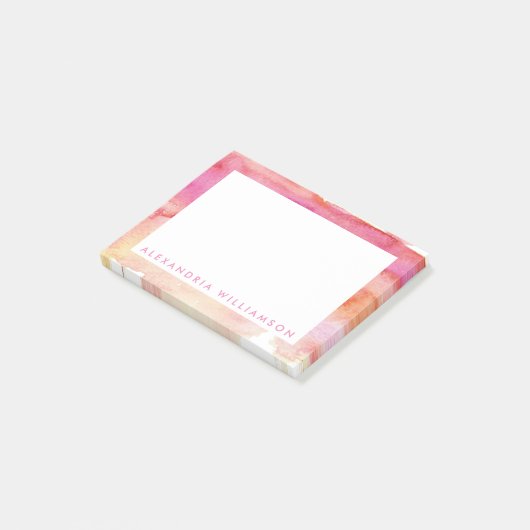 Post-it® Lavage rose et orange moderne (Incliné)