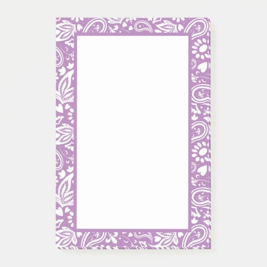 Post-it® Lavande et blanc Paisley Patterned Jolie (Devant)