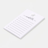 Post-it® Lavande Femme Face Line Art & Script Monogramme (Incliné)