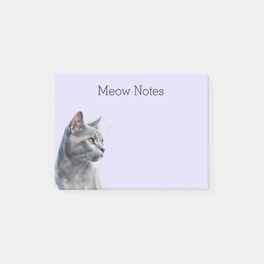 Post-it® Lavande Gray Kitty Chat (Devant)