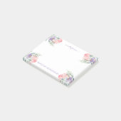 Post-it® Lavande rose délicate Fleurs d'aquarelle Monogramm (Incliné)